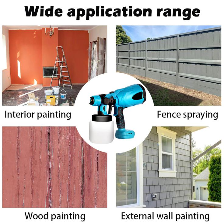 Electric Spray Gun | High Power Cordless Handheld Electric Paint Sprayer Home | 18V Battery