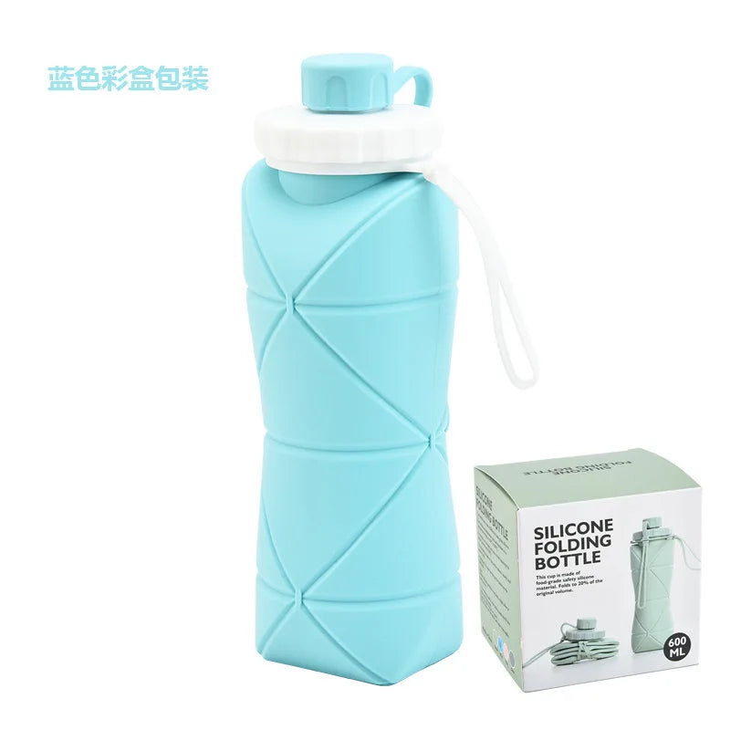 Silicone Collapsible Sports Water Bottles Outdoor Camping