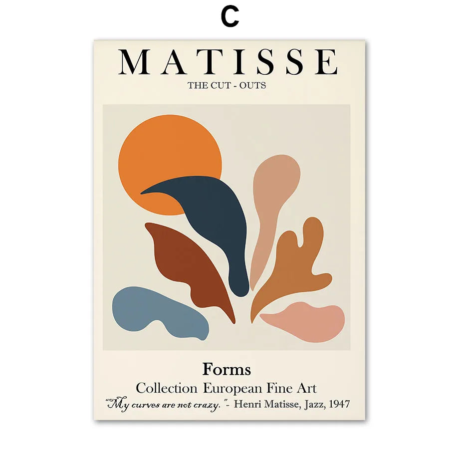Abstract Wall Art Matisse Poster Line Interior Room Art Decor