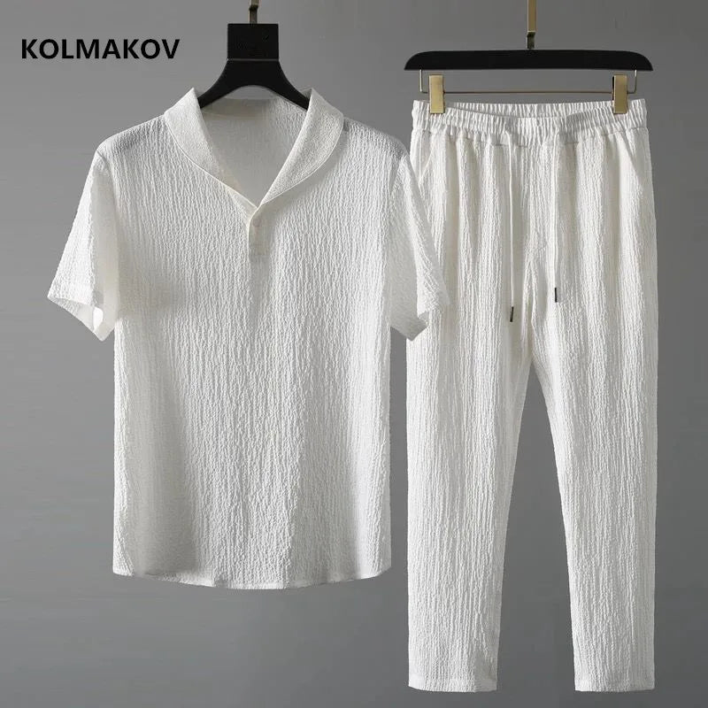 (Shirt + trousers) summer men fashion classic shirt