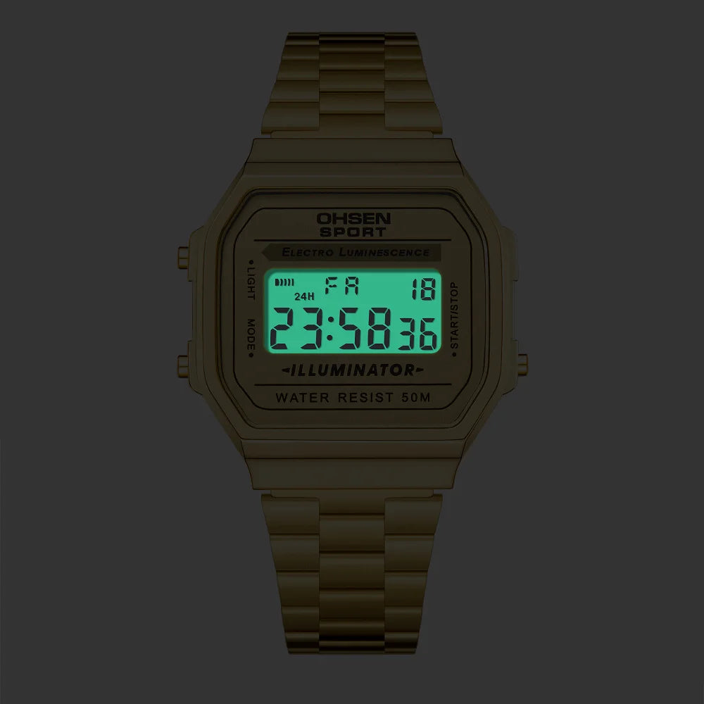 Digital Watches for Women Luxury Gold Ladies Sport Watch