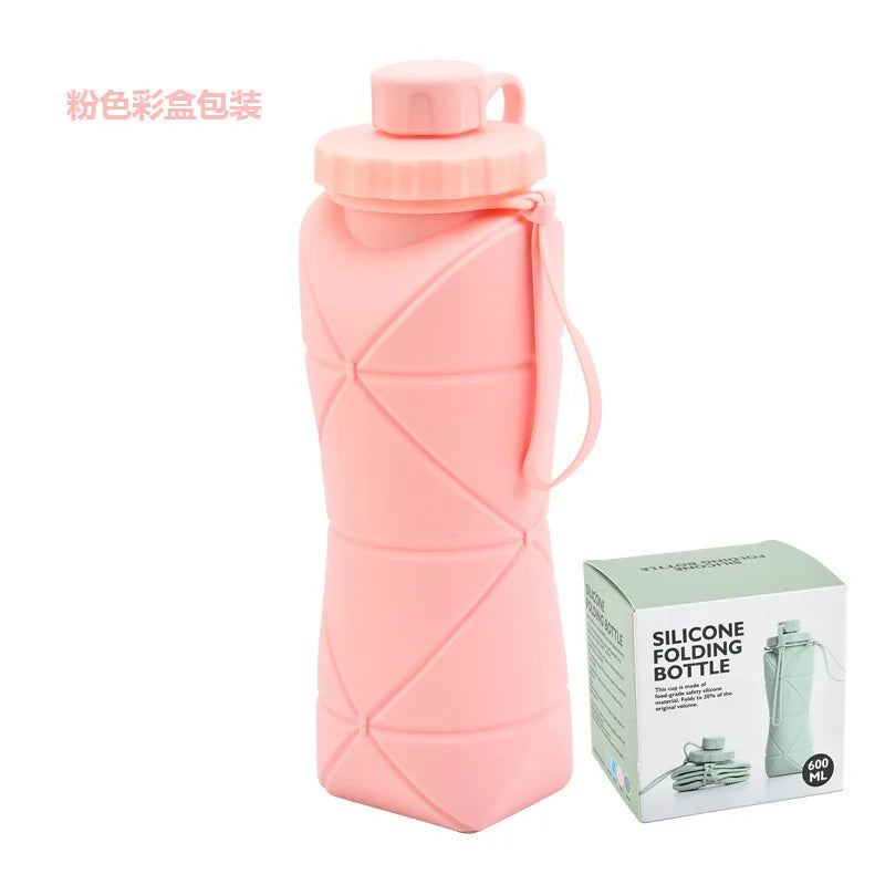 Silicone Collapsible Sports Water Bottles Outdoor Camping