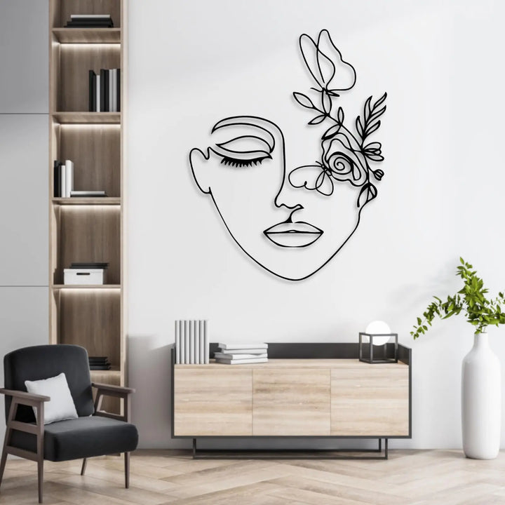 Beauty Metal Abstract Wall Art, Line Art Wall Hangings Decoration