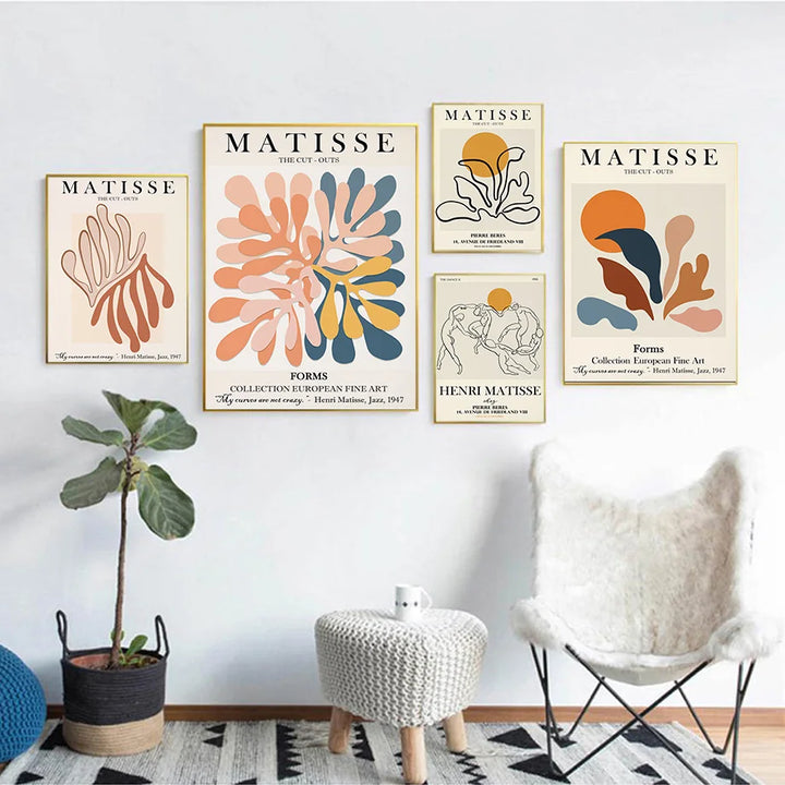 Abstract Wall Art Matisse Poster Line Interior Room Art Decor