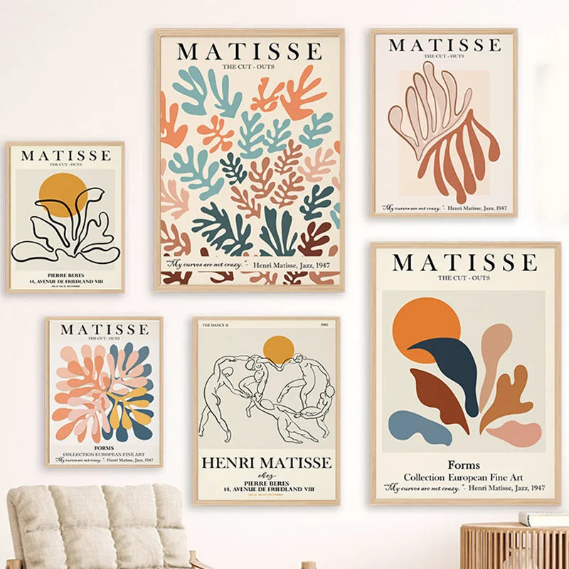 Abstract Wall Art Matisse Poster Line Interior Room Art Decor