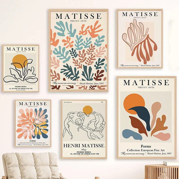 Abstract Wall Art Matisse Poster Line Interior Room Art Decor