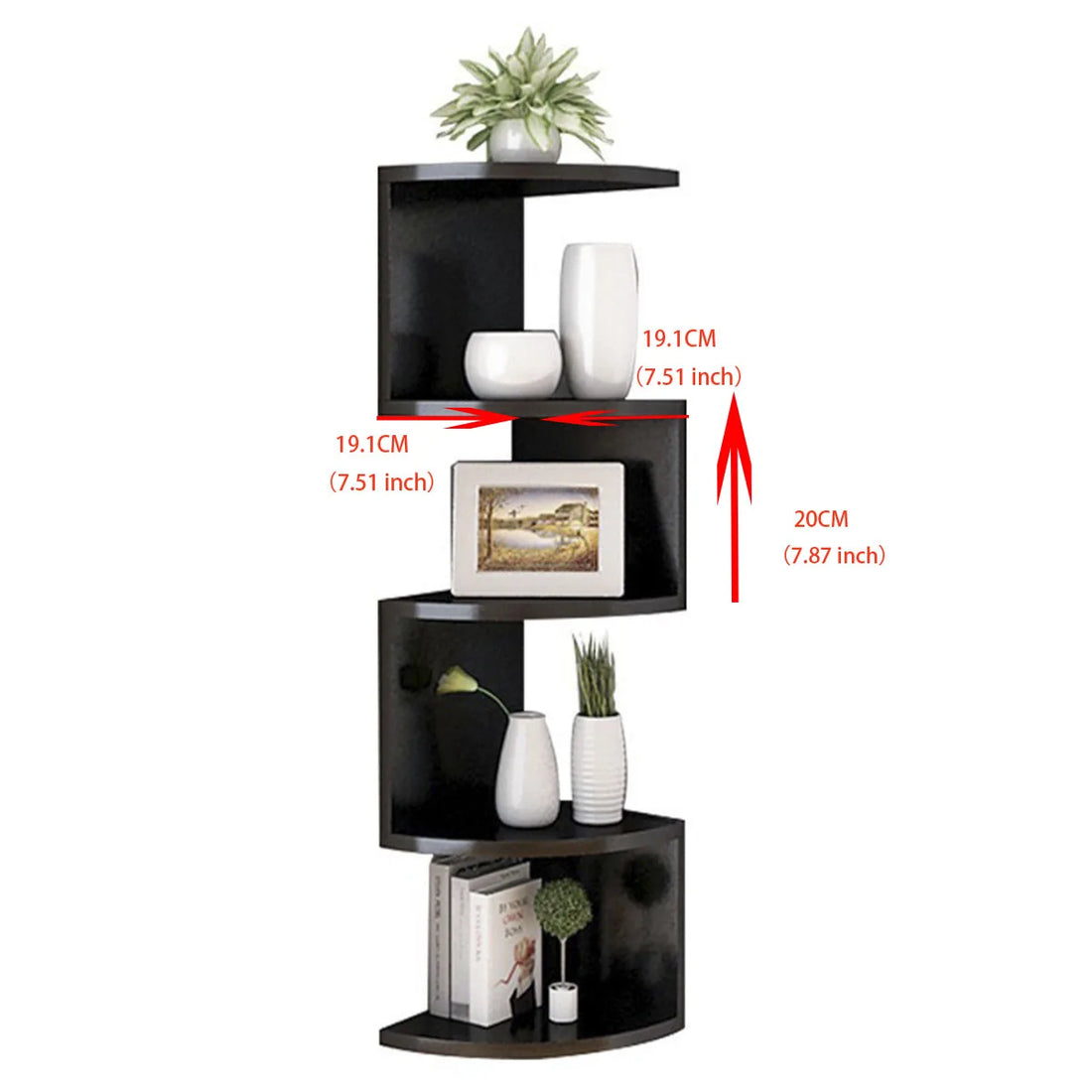Corner Shelf - 5/2-Tier Corner Floating ShelvesWall Bookcase