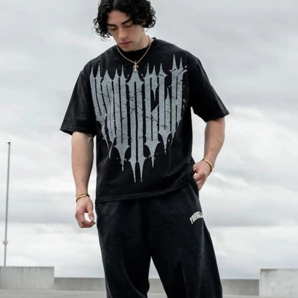Men T-shirts Summer New Sports Leisure Cotton Round Neck