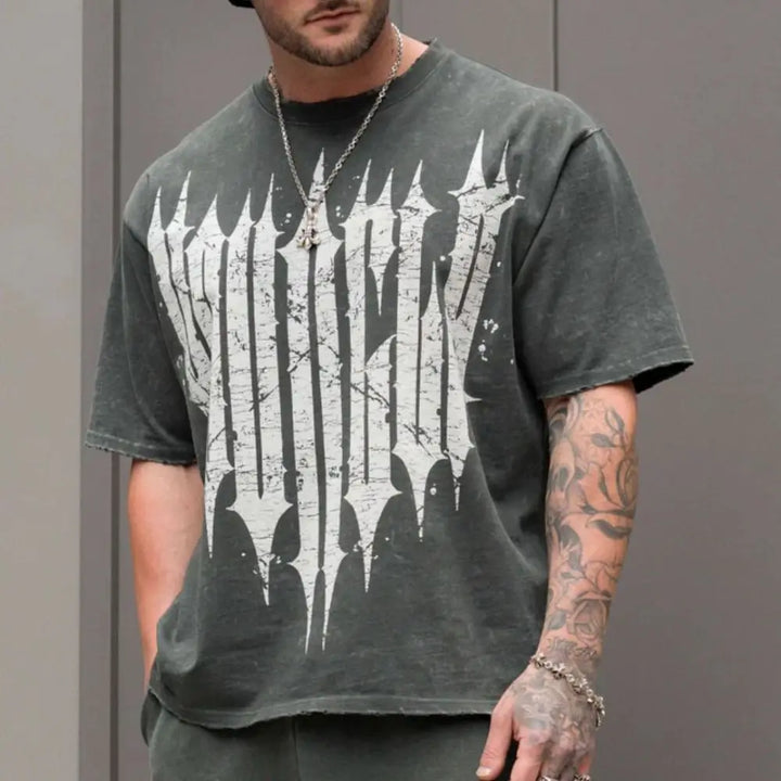 Men T-shirts Summer New Sports Leisure Cotton Round Neck