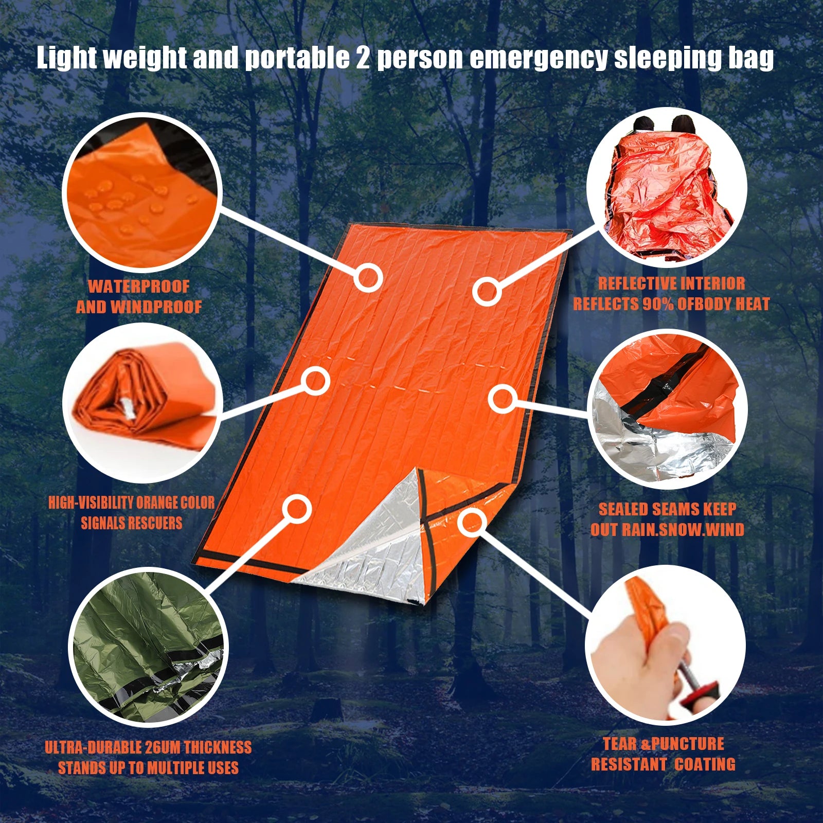 Portable Waterproof Emergency Survival Sleeping Bag