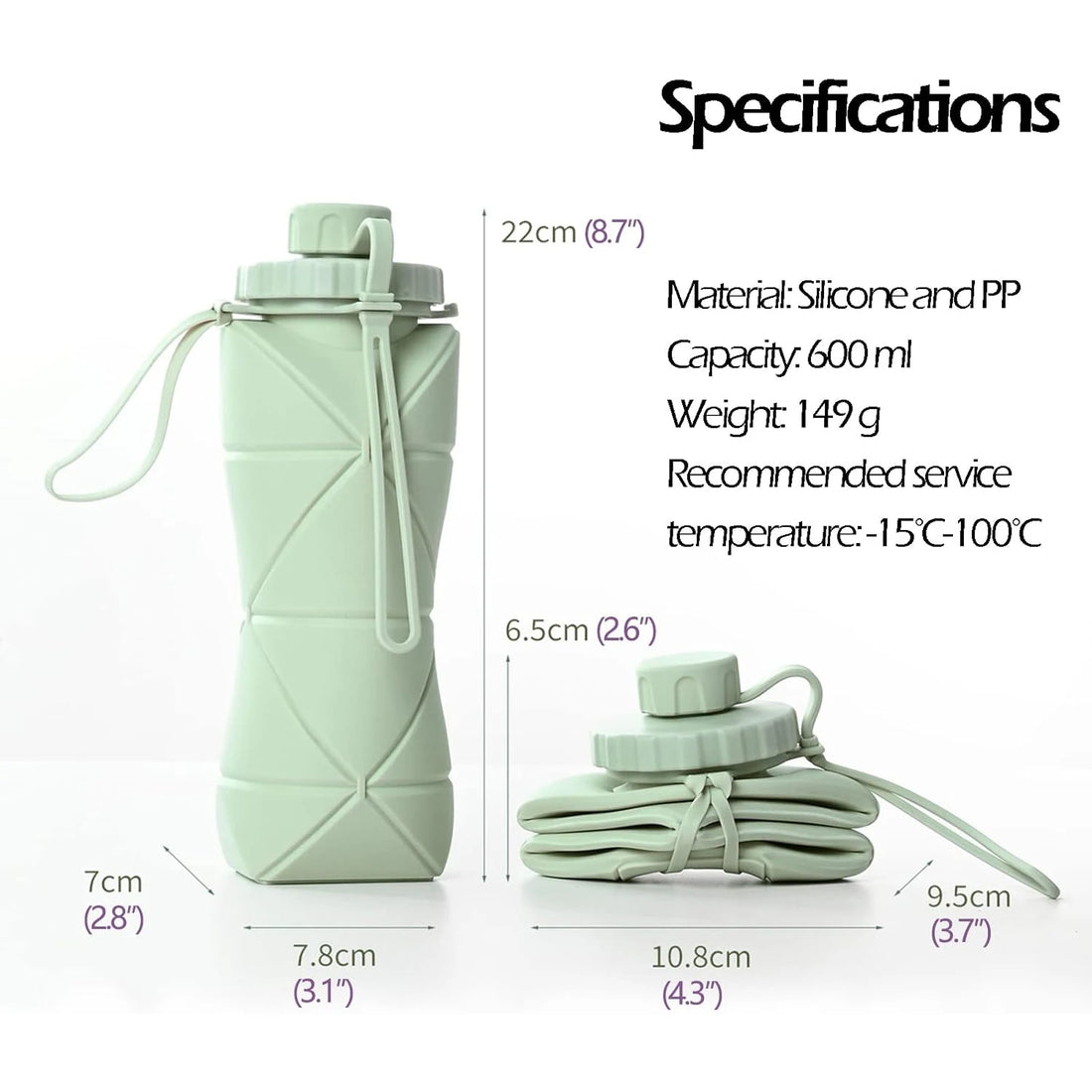 Silicone Collapsible Sports Water Bottles Outdoor Camping