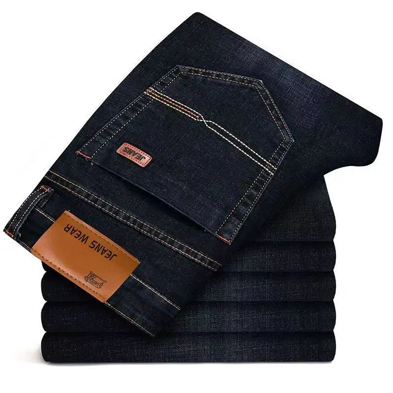 Men's jeans, casual straight leg, men's brand clothing