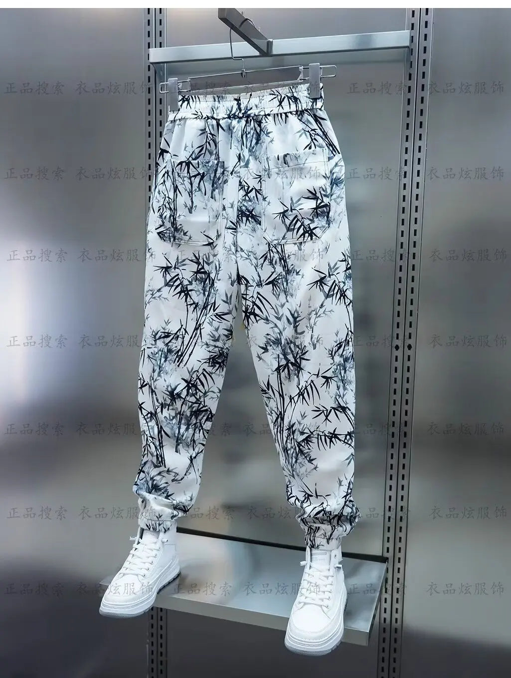 Men Harem Pants Joggers Bamboo Printed Pants