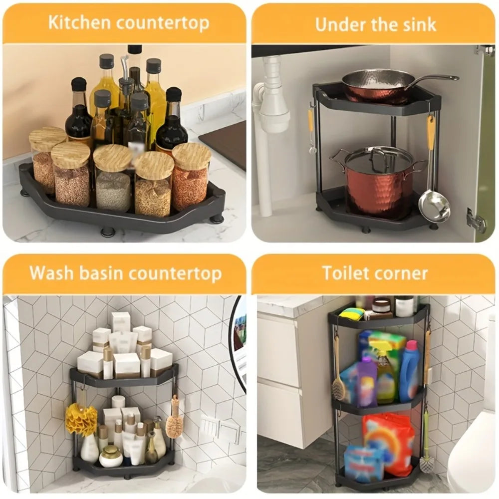 Kitchen Seasoning Shelf Spice Countertop Corner Stands