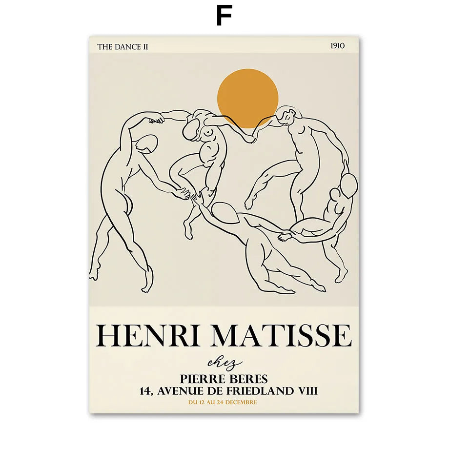 Abstract Wall Art Matisse Poster Line Interior Room Art Decor
