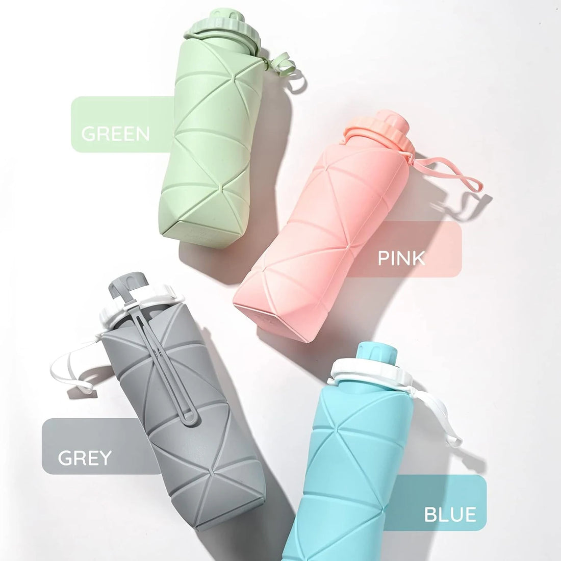 Silicone Collapsible Sports Water Bottles Outdoor Camping