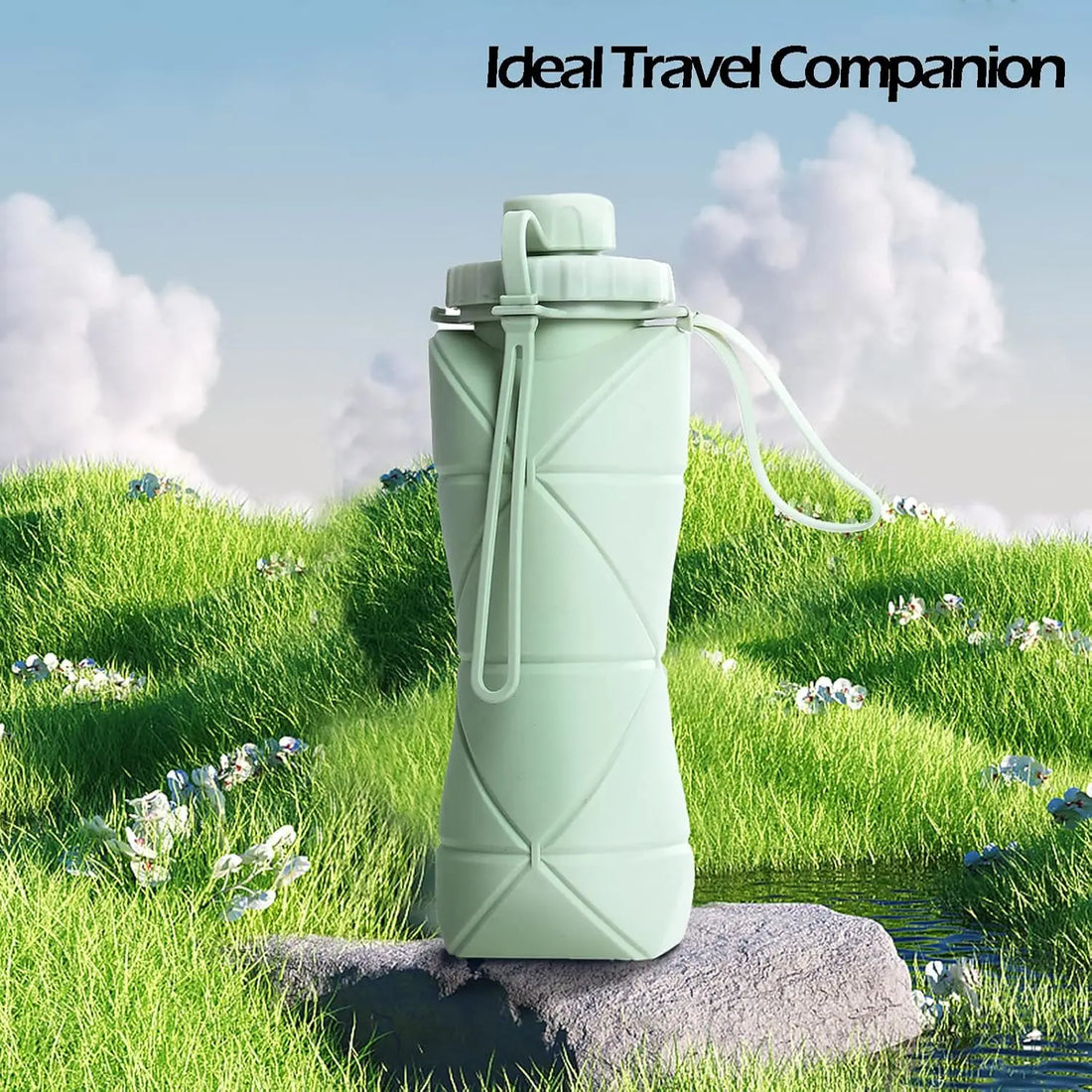 Silicone Collapsible Sports Water Bottles Outdoor Camping