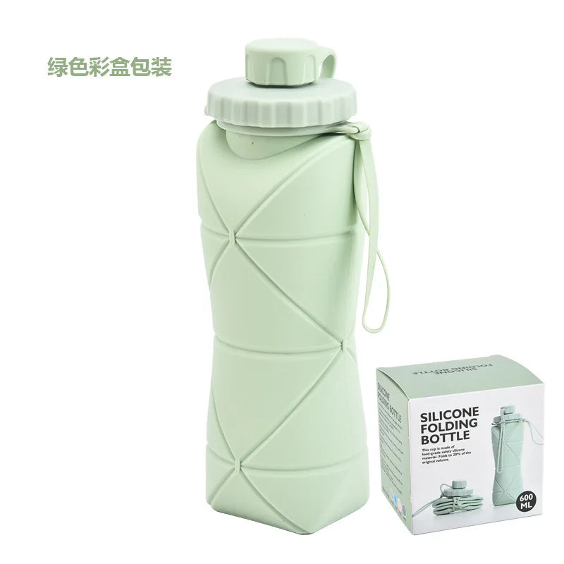 Silicone Collapsible Sports Water Bottles Outdoor Camping