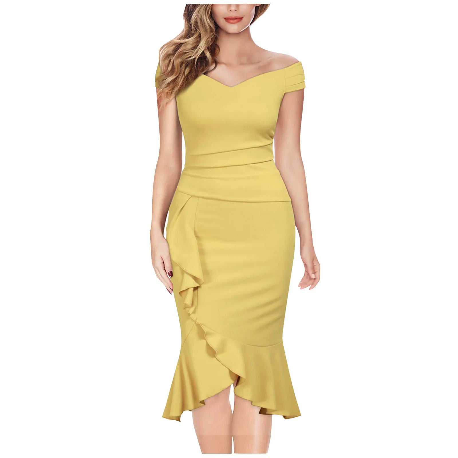 Women's elegant party dresses Off Shoulder V-Neck
