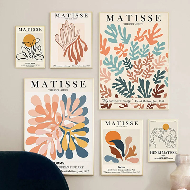 Abstract Wall Art Matisse Poster Line Interior Room Art Decor