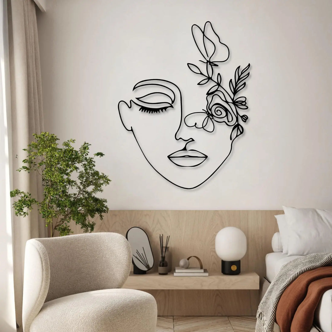 Beauty Metal Abstract Wall Art, Line Art Wall Hangings Decoration