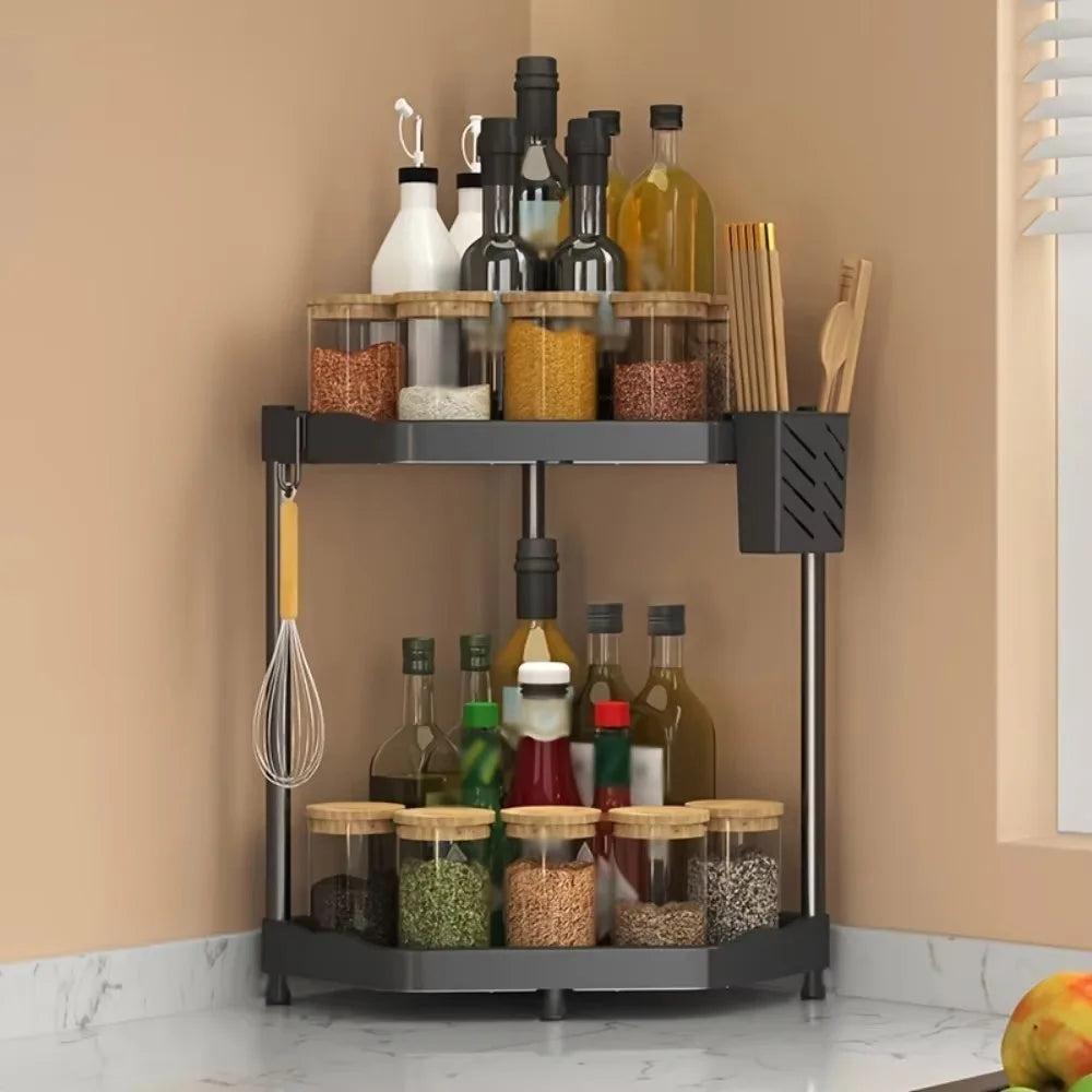 Kitchen Seasoning Shelf Spice Countertop Corner Stands