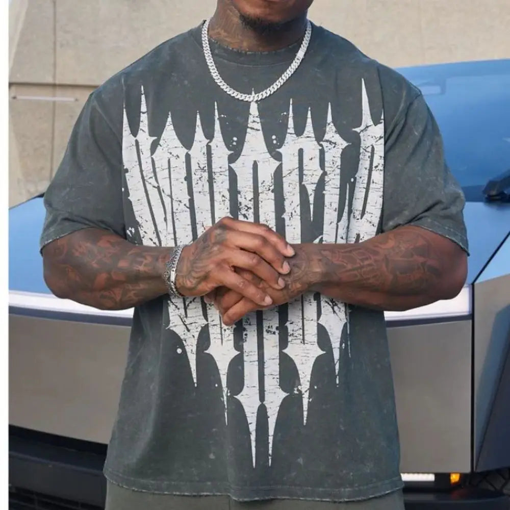 Men T-shirts Summer New Sports Leisure Cotton Round Neck