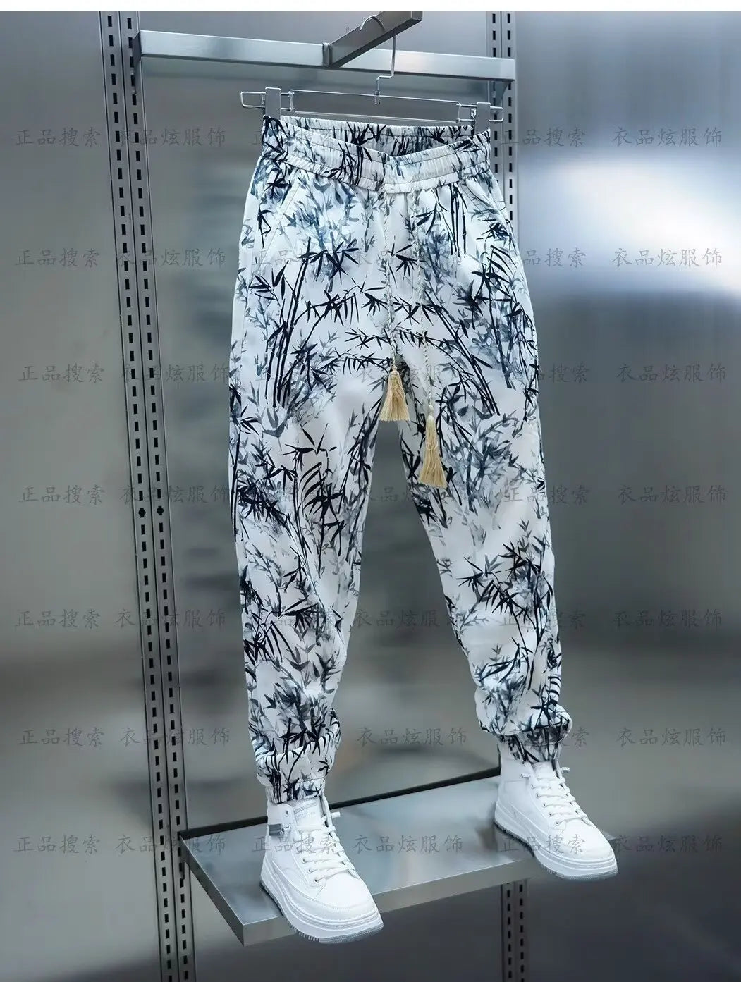 Men Harem Pants Joggers Bamboo Printed Pants