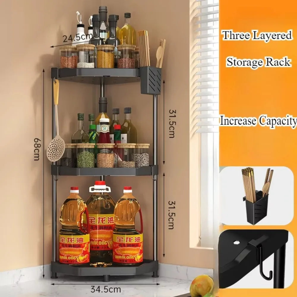 Kitchen Seasoning Shelf Spice Countertop Corner Stands