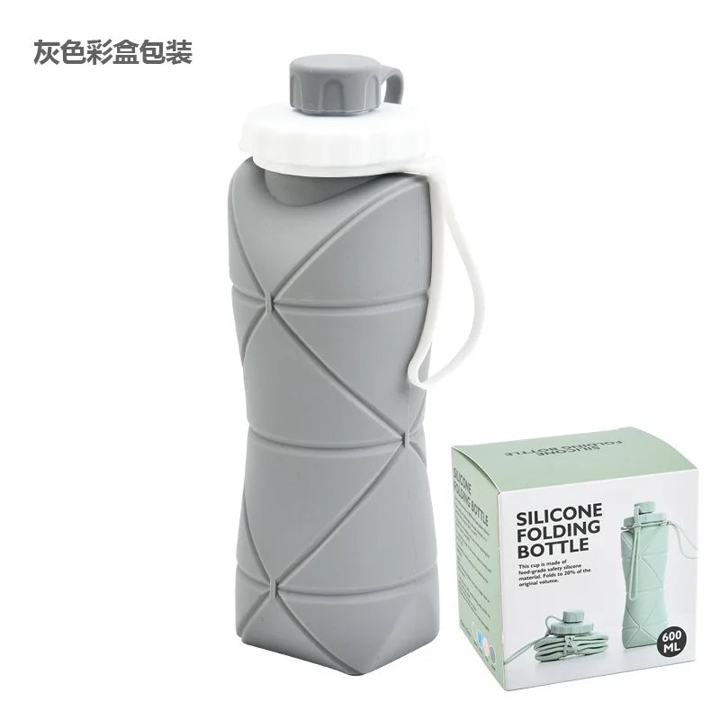 Silicone Collapsible Sports Water Bottles Outdoor Camping