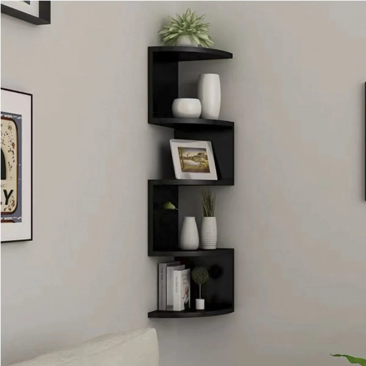 Corner Shelf - 5/2-Tier Corner Floating ShelvesWall Bookcase