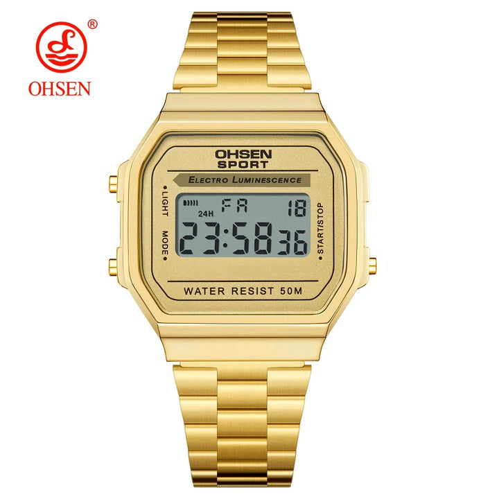 Digital Watches for Women Luxury Gold Ladies Sport Watch