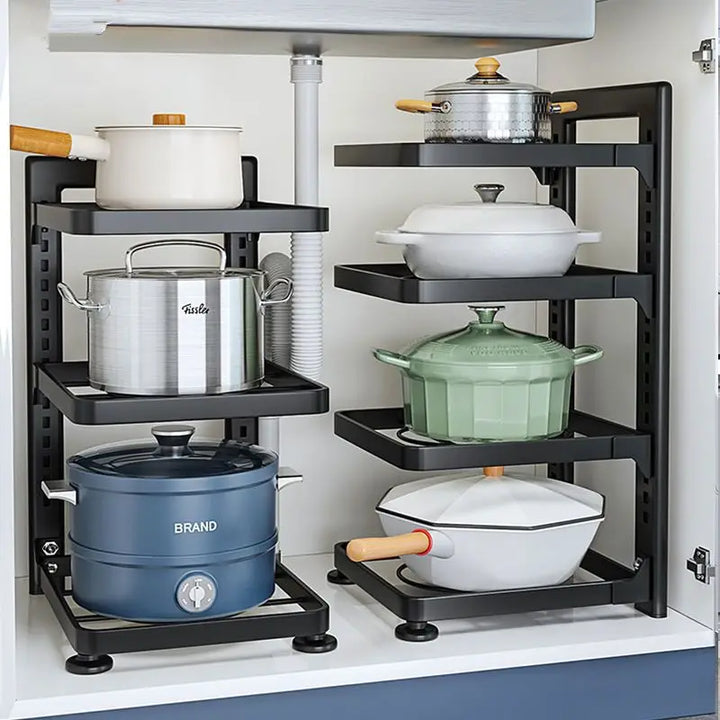 The Kitchen Is Equipped with Stainless Steel Shelves