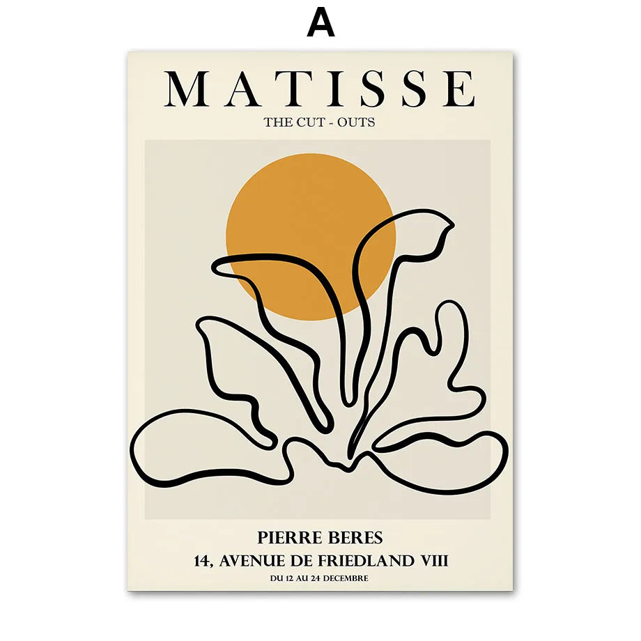 Abstract Wall Art Matisse Poster Line Interior Room Art Decor