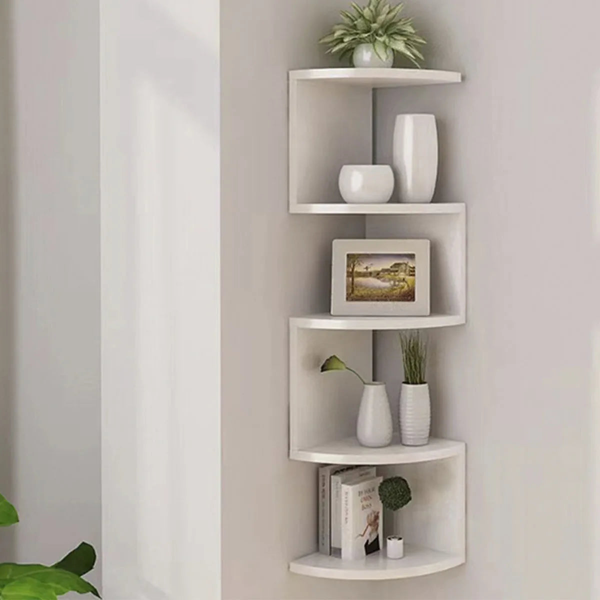Corner Shelf - 5/2-Tier Corner Floating ShelvesWall Bookcase