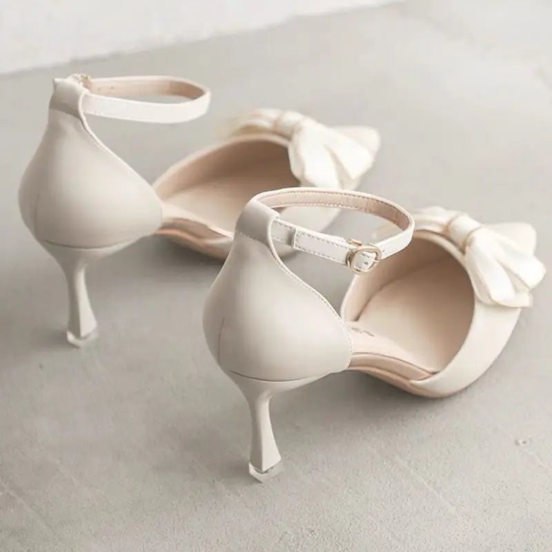 Medium Heel Heels Women's Shoes Trend White Designer