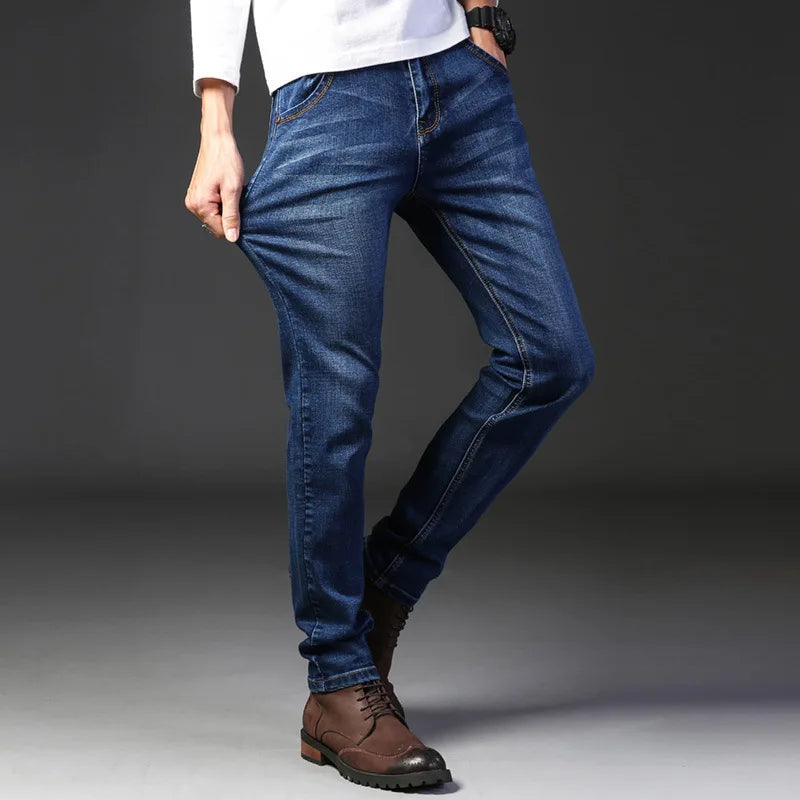 Men's jeans, casual straight leg, men's brand clothing