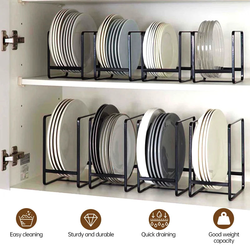 Kitchen Cabinet Plate Storage Countertop Dish Rack