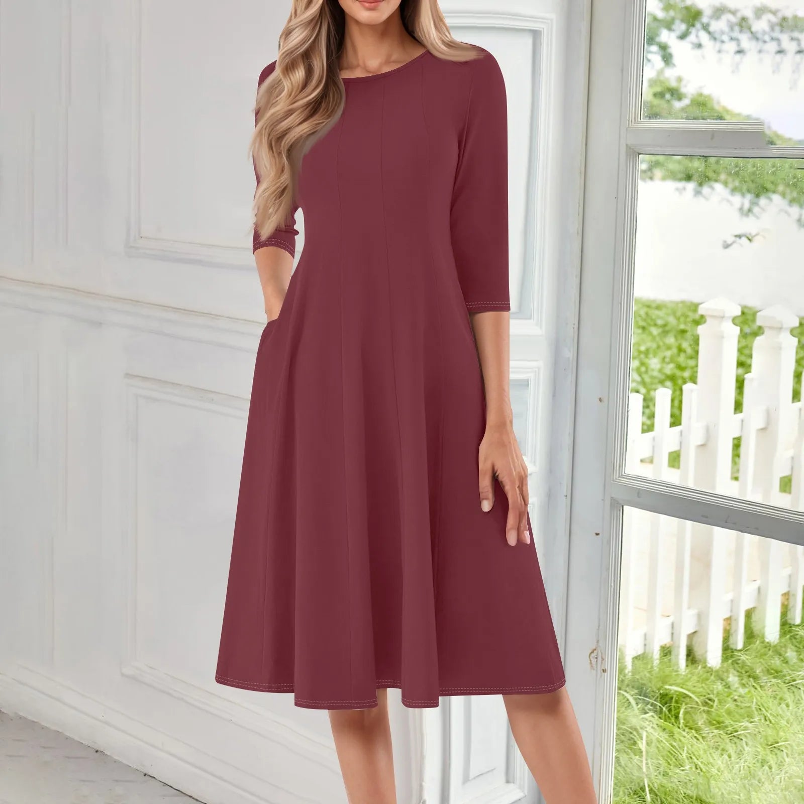 Women's Casual Dresses Fashion Autumn Round