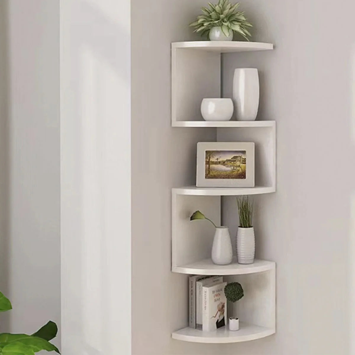 Corner Shelf - 5/2-Tier Corner Floating ShelvesWall Bookcase