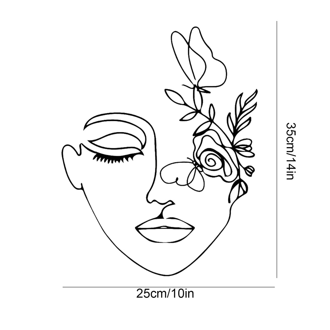 Beauty Metal Abstract Wall Art, Line Art Wall Hangings Decoration