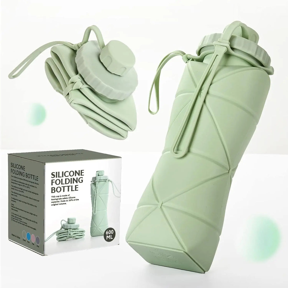 Silicone Collapsible Sports Water Bottles Outdoor Camping
