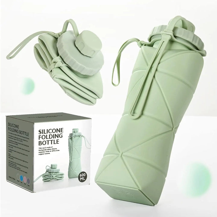 Silicone Collapsible Sports Water Bottles Outdoor Camping