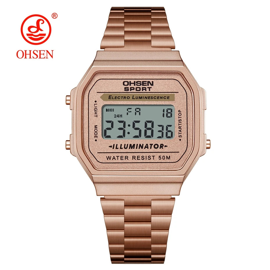 Digital Watches for Women Luxury Gold Ladies Sport Watch