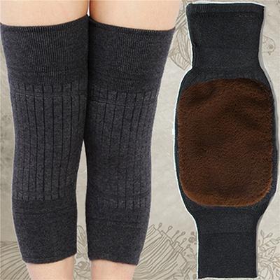 2 PCS Non-Slip Cashmere Wool Knee Pads Brace Leg Warmer with Strap Adjustable for Men & Women